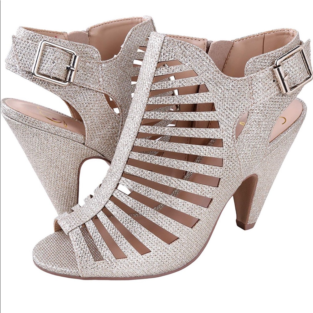 Delicious Gold Strap Heels